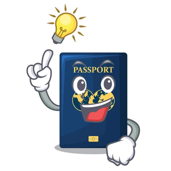 Avere Idea Passaporto Blu Isolato Con Vettore Cartoonsillustrazione — Vettoriale Stock