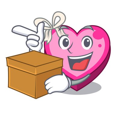 Karakter vektör illüstrasyon izole kalp kutusu ile