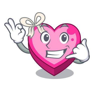 Bana kalp kutu içinde karikatür uyku vektör çizim de