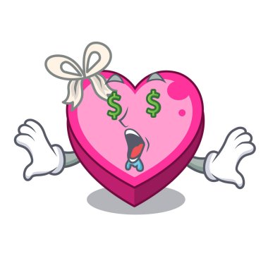 Para göz kalp kutu karikatür uyku vektör çizim