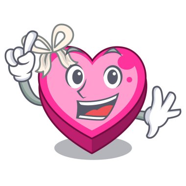 Parmak kalp kutu karikatür uyku vektör çizim