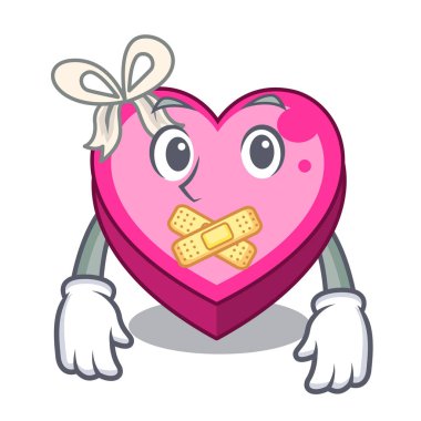 Sessiz kalp kutu karikatür uyku vektör çizim