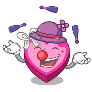 Kalp kutu içinde karikatür uyku vektör çizim hokkabazlık