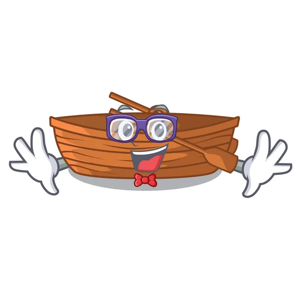 Perahu Kayu Kutu Buku Diisolasi Dengan Gambar Kartun Vektor - Stok Vektor