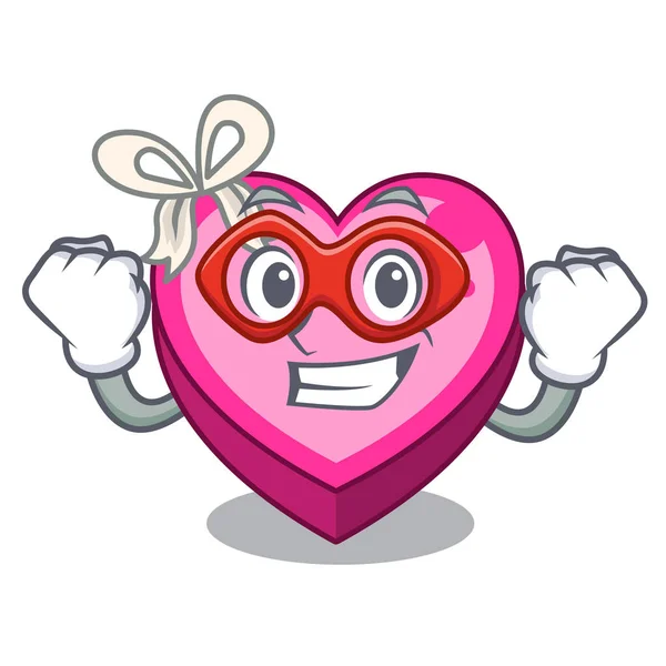 Super Held Heart Box Geïsoleerd Teken Vectorillustratie — Stockvector