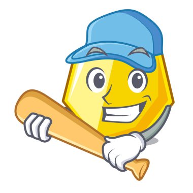 İskambil beyzbol yedigen bir çizgi film şekil vektör çizim