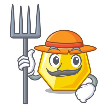 Çiftçi yedigen bir çizgi film şekil vektör çizim