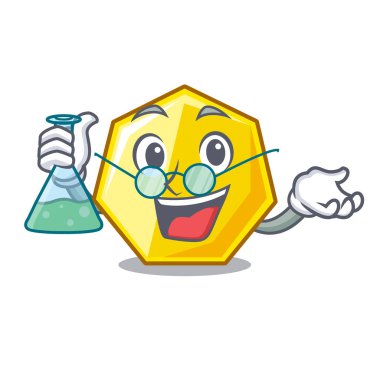 Profesör yedigen maskot vektör çizim ile izole