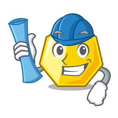 Mimar yedigen maskot vektör çizim ile izole