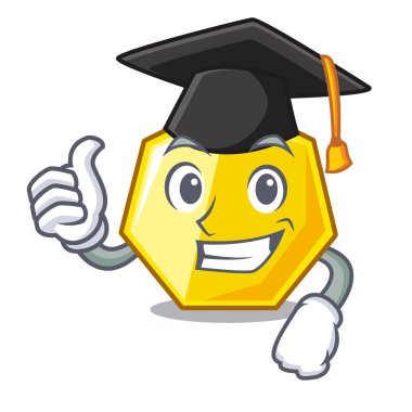 Mezuniyet yedigen maskot vektör çizim ile izole