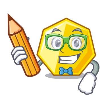 Öğrenci yedigen maskot vektör çizim ile izole