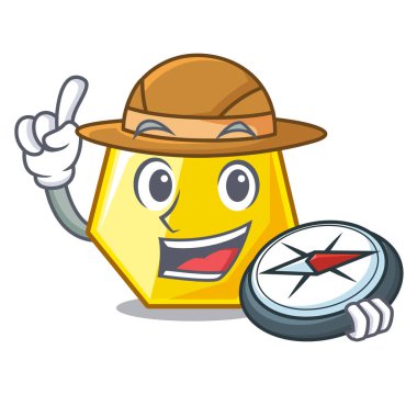 Explorer yedigen karakter duvar vektör çizim sopa