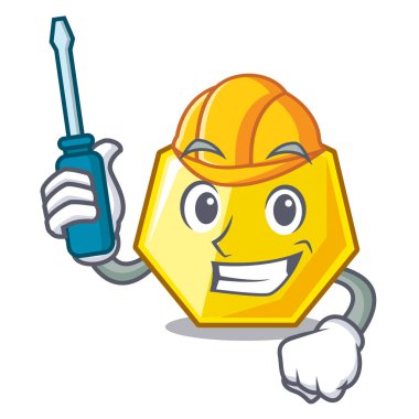 Otomotiv sessiz yedigen sopa üzerinde çizgi film kapı vektör çizim