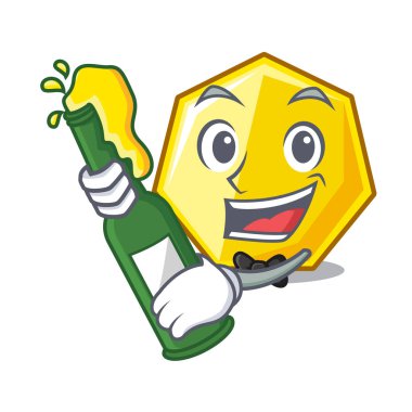 Bira yedigen çubuğa çizgi film kapı vektör çizim ile