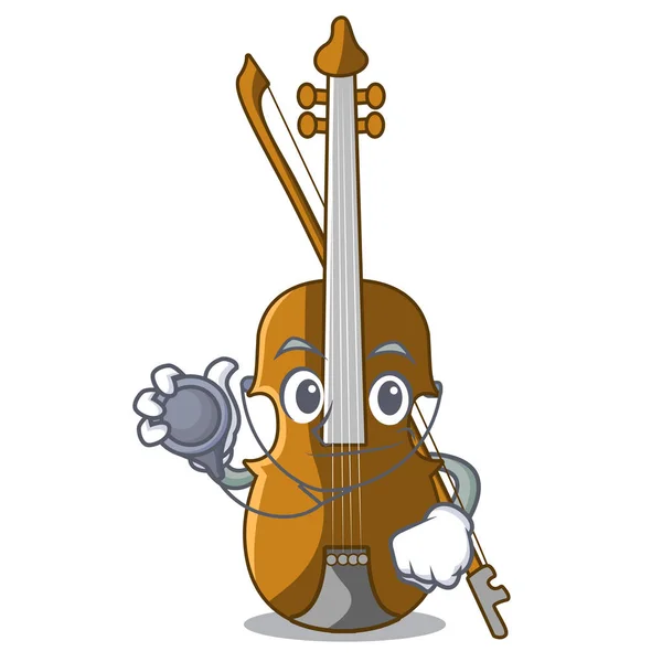 Dottore Violino Personaggio Forma Vettoriale Illustrazione — Vettoriale Stock