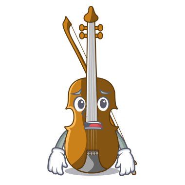 Çizgi film müzik Oda vektör illustratin içinde korkuyor keman