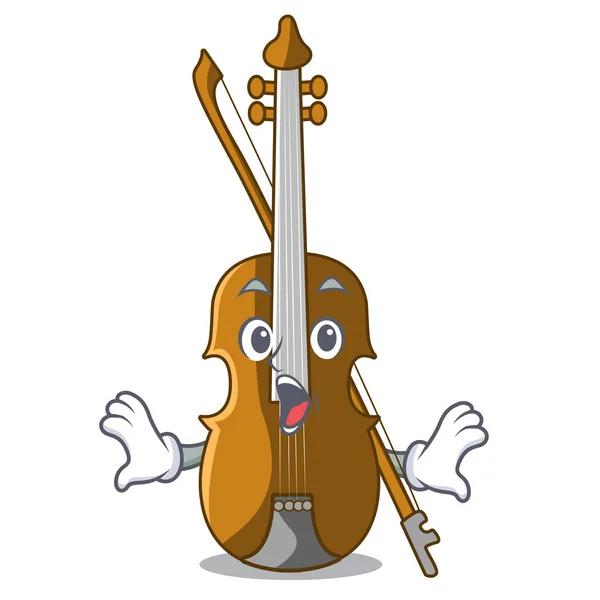 Violín Sorprendido Sala Música Dibujos Animados Vector Ilustración — Archivo Imágenes Vectoriales