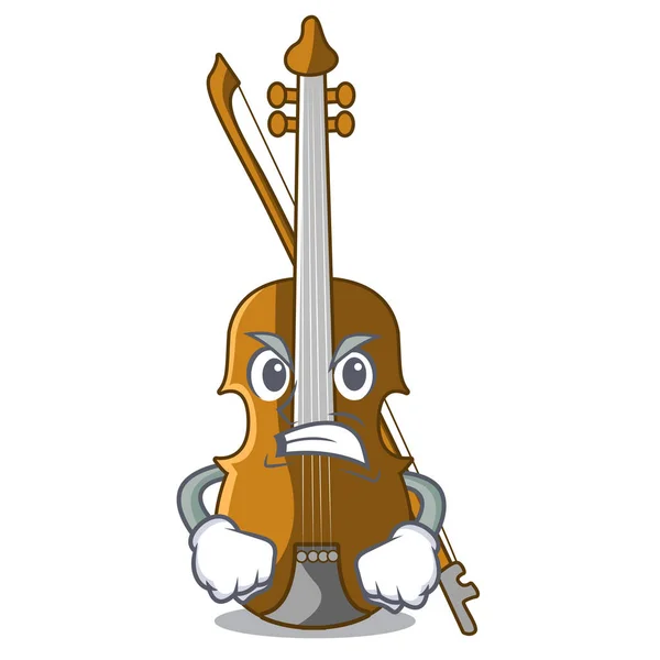 Angry Violin Cartoon Music Room Vector Illustratin — Stock Vector