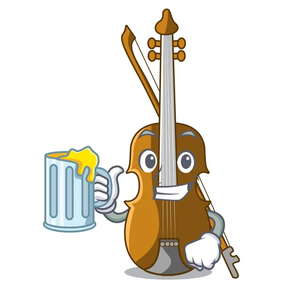 Juice Violin Cartoon Music Room Vector Illustratin — Stock Vector