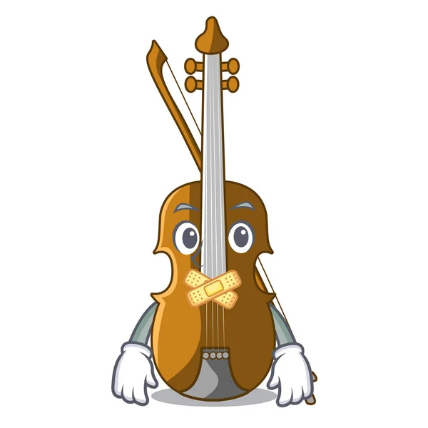 Silent Violin Isolated Mascot Vector Illustration — Stock Vector