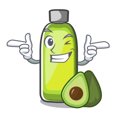 Avokado yağı karakter masaya wink