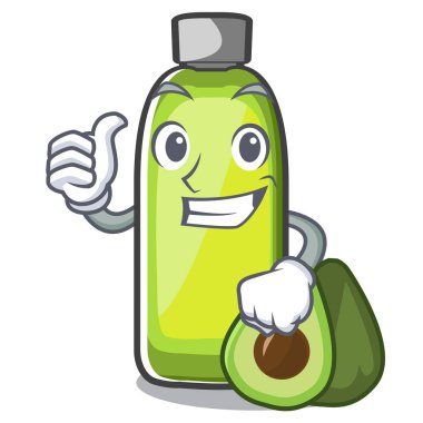 Başparmak yukarıya karakter tablo üzerinde avokado yağı