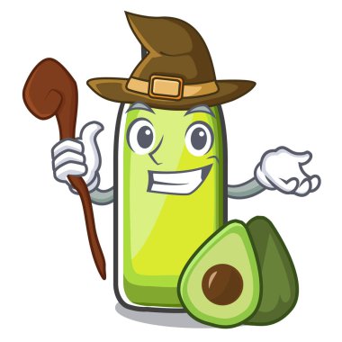 Bottol çizgi film vektör çizim cadı avokado yağı