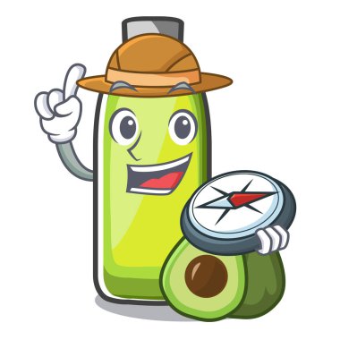 Bottol çizgi film vektör çizim Gezgini avokado yağı