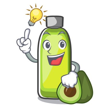 Bir fikir avokado yağı bir çizgi film bowlvector illustrtion var