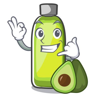 Beni avokado yağı bir çizgi film bowlvector illustrtion ara