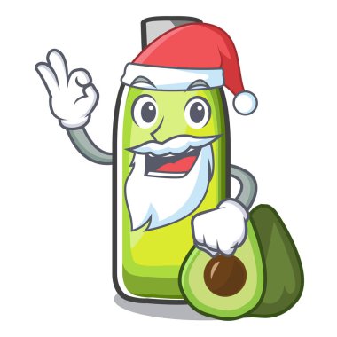 Bir çizgi film bowlvector illustrtion Santa avokado yağı