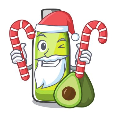 Noel Baba ile bir çizgi film bowlvector illustrtion şeker avokado yağı