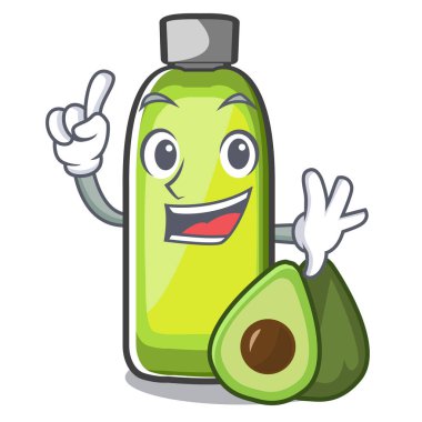 Bir çizgi film bowlvector illustrtion parmak avokado yağı