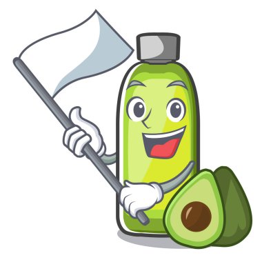 Bayrak avokado yağı ile bir çizgi film bowlvector illustrtion içinde