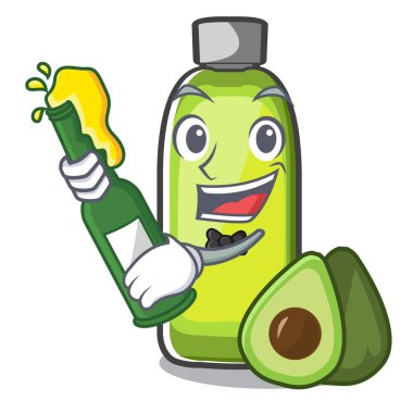 Bira avokado yağı ile bir çizgi film bowlvector illustrtion içinde