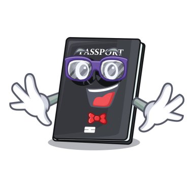 Şekil karakter vektör çizim Geek siyah pasaportu