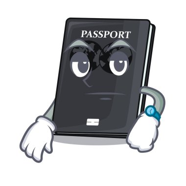 Siyah pasaport karikatürler ile izole bekliyor