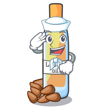 Denizci lenseed petrol bir maskot şişe