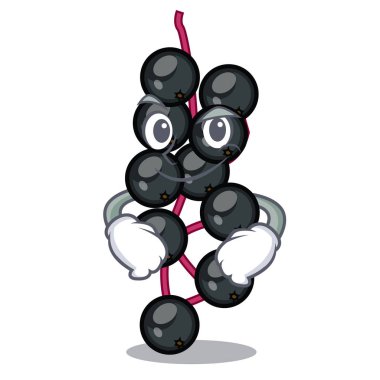 Bir çizgi film meyve sepeti vektör çizim Smirking eldeyberry