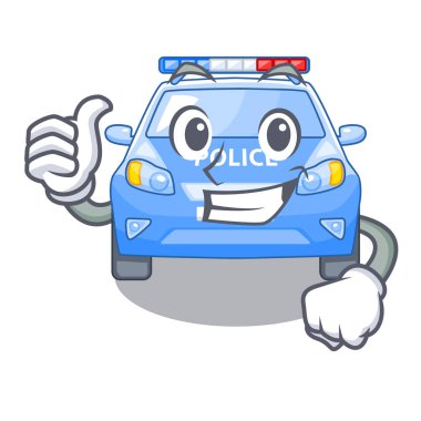 Polis arabasında şekil karakter vektör çizim Yaşasın