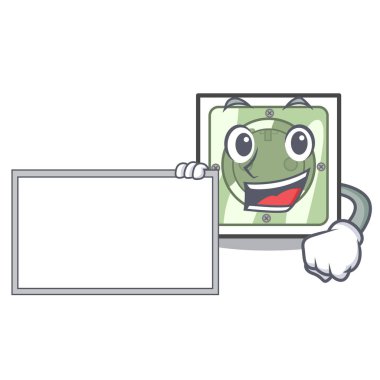 Kurulu güç soketi ile karakter şekli vektör çizim vektör