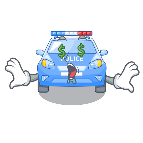 Dinero Ojo Coche Policía Aislado Con Mascota Vector Ilustración — Vector de stock