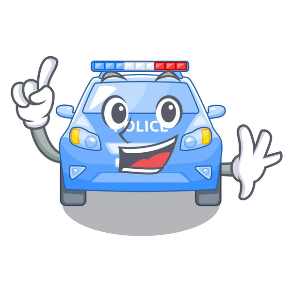 Finger Car Polizia Isolato Con Mascotte Vettoriale Illustrazione — Vettoriale Stock