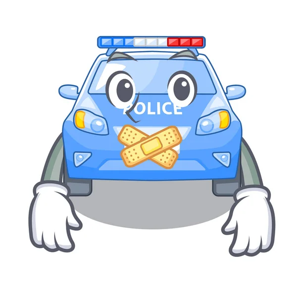 Tiché Auto Policie Izolované Maskot Vektorové Ilustrace — Stockový vektor