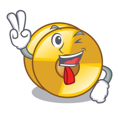 İki cyamblas içinde parmak bir maskot Oda