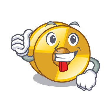 Başparmak yukarıya içinde cyamblas bir maskot Oda