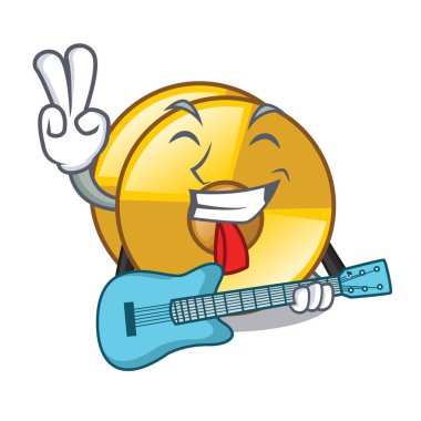 İle gitar cyamblas içinde karakter davul-