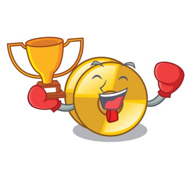 Boks şampiyonu cyamblas minyatür karikatür şeklinde