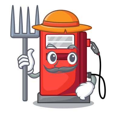 Çiftçi gosoline pompa karakter biçiminde