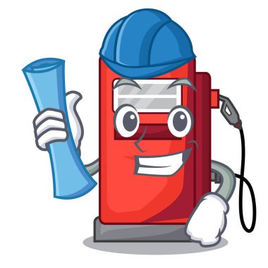 Maskot izole mimar gosoline pompa